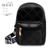 Bolso Bandolera Para Mujer Impermeable Vini Piel Color Negro Diseño