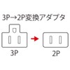 Sanwa Supply TAP-AD3LT 3-Prong to 2-Prong Adapter with Tracking Prevention