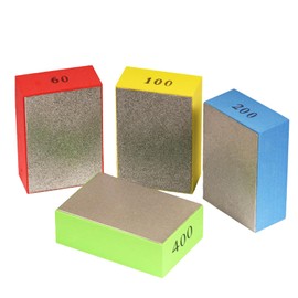 Gfamous Pack of 4 Polishing Pads, Diamond Sanding Pads, Diamond Hand Polishing Pads, for Polishing Tiles, Glass, Wood, Metal, 60#, 100, 240, 400#