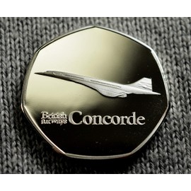 THE COMMEMORATIVE COIN COMPANY LTD BRITISH AIRWAYS CONCORDE Silver Commemorative Coin Albums/50p Collectors, Coin Hunt Supersonic Jet Aviation, Air France