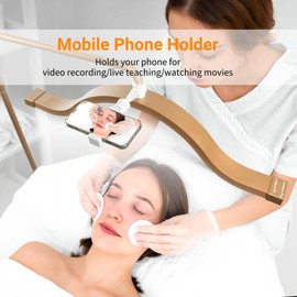 Half Moon Lamp for Lash Extension, 29 Inch 3200K to 5600K Eyelash LED Floor Light with Phone Holder, Lighting for Beauty Skincare Lashes Eyebrows Filming Content, 350° Rotatable