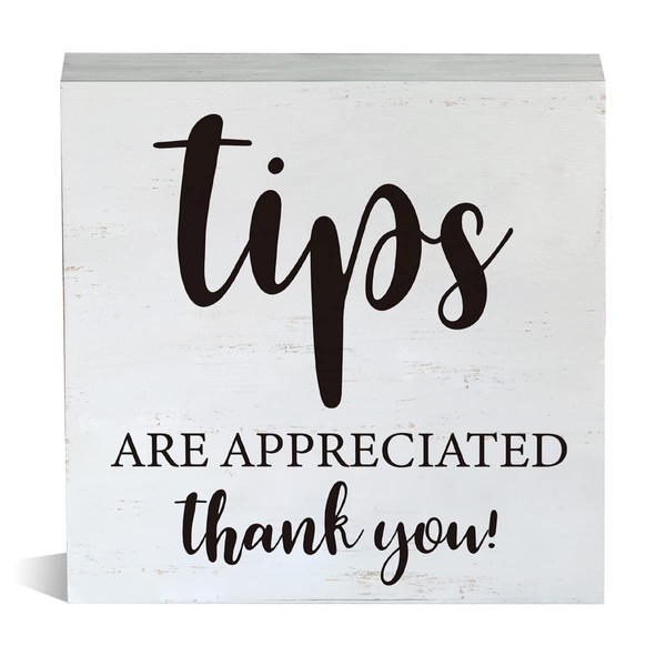 Farmhouse Tips are Appreciated Thank You Wooden Box Sign Rustic