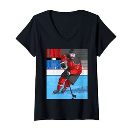Womens I Walk on Water Ice Hockey Player Men Women V-Neck T-Shirt
