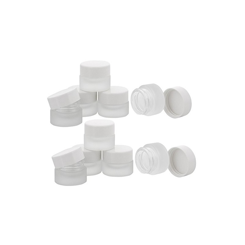 Matt Glass Jar 15 ml with White Plastic Lid, Empty