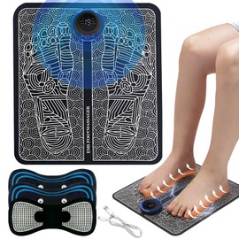 Fußmassagegerät,Tragbares Massagegerät -Kommt mit 3 Massagepfla stern, Fußmassagegerät 8 Modi und 19 Intensitäten Faltbares USB Elektrisches Fußmassagegerät,Fuß Massagematte Muskel Stimulatior