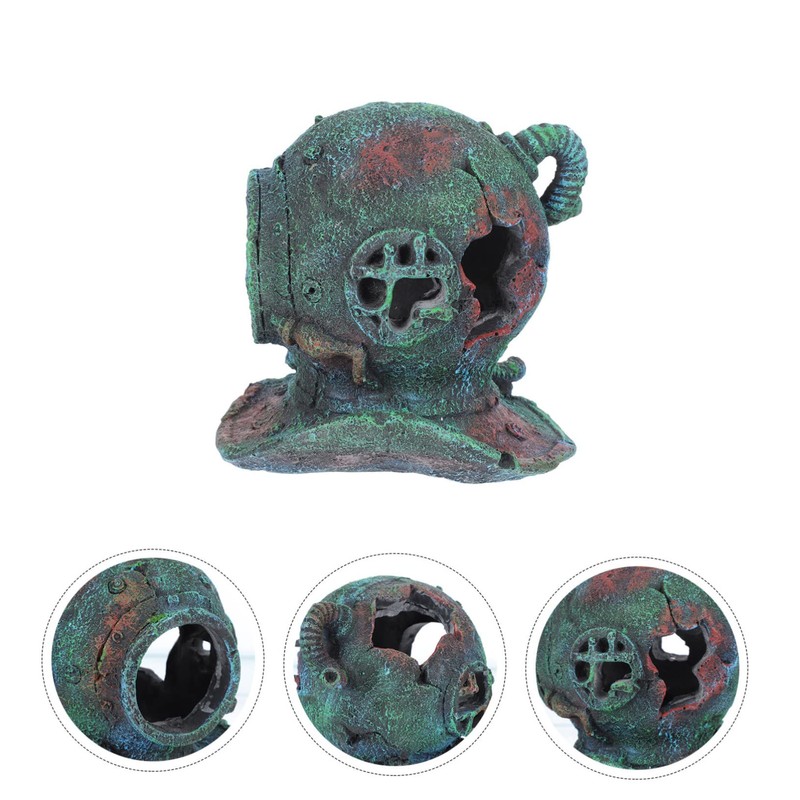 Sosoport Aquarium Accessories Fish Tank Hideout Cave Decor Diving Helmet