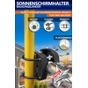 4smile SunnyEasy Parasol Holder, Balcony Railing, Black, Functional Parasol Holder,