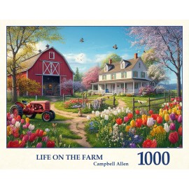 Tau Puzzles-1000 Random Cut Pieces-Life On The Farm