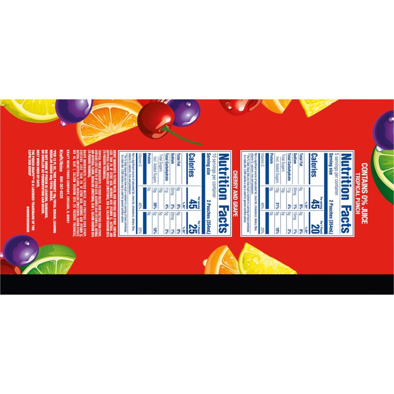 Kool-Aid Jammers Tropical Punch, Grape & Cherry Flavored 0% Juice