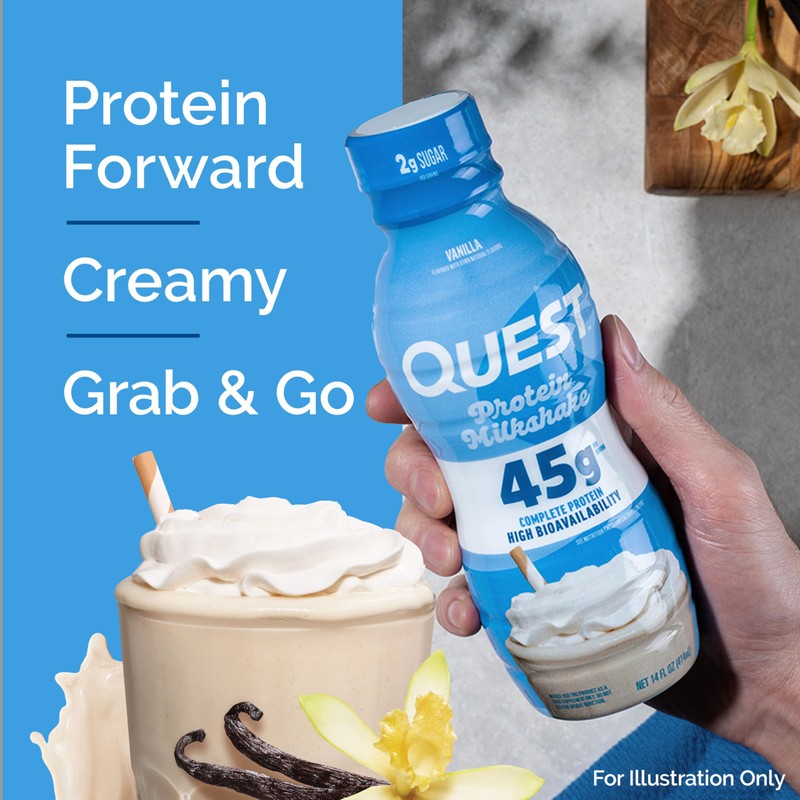 Quest Nutrition Vanilla Protein Shake, 45g Protein, 2g Sugar, 3g