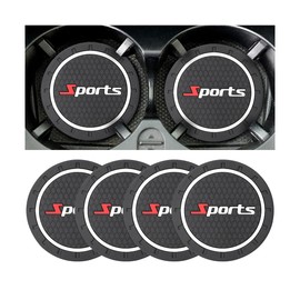 CGEAMDY Pack of 4 Car Drink Holder Coasters, Car Cup Holder, PVC Coaster, Non-Slip, High Temperature Resistance Cup Holder for Car, Honeycomb Pattern Car Coasters (Black Trim)