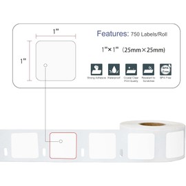 L LIKED 10 Rolls Compatible with DYMO 30332 Square Labels 1" x 1" Multipurpose Replacement Labels for LW 450, 450 Turbo, 4XL (750 Labels/Roll) (10 Rolls)