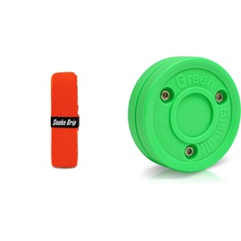 Green Biscuit Snake Grip Bundle | Hockey Grip Tape & 1 Green Biscuit Pucks | Polymer Sports Tape - Orange