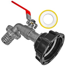 IBC Adapter Cap S60 x 6 with 1 Inch Outlet Tap + Hose Nozzle Outer Diameter 25 mm Tank 1000 L Container