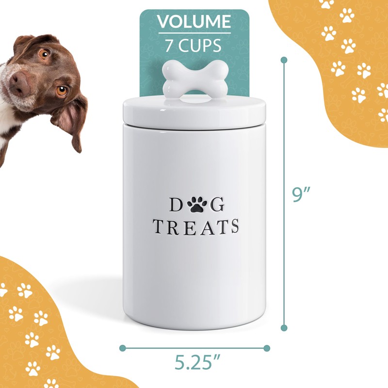 Barnyard Designs Large Dog Treat Container Airtight with Lid, Cute