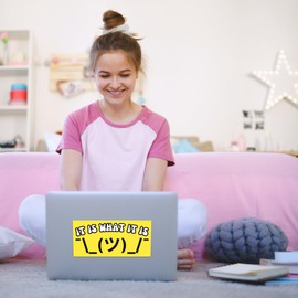 It Is What It Is - Funny Accessories Gifts Pranks for Adults Teens Kids. Laptop, Water Bottle, Truck Car Bumper, Backpack, Locker, Cooler, Luggage, Toolbox. Goes on all your stuff. This Sticker is It!