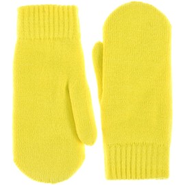 Be Your Own Style BYOS Unisex Winter Toasty Warm Plush Fleece Lined Knit Mittens in Solid Neon