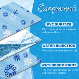 Jaaytct Cooling Mat for Dogs Cats - Water Injection Pet Cooling Pad, Summer Cats Self-Cooling Mat for Indoor & Outdoor
