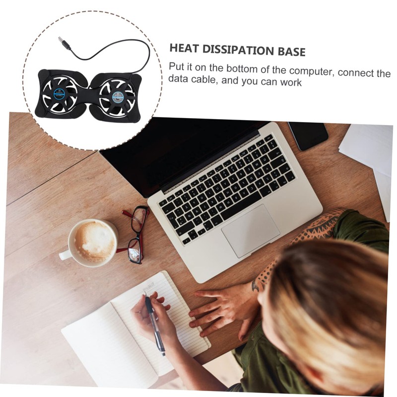 Gatuida Portable Notebook Cooling Pad 2 Fans Laptop Cooler Large