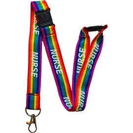 20mm Rainbow Nurse Lanyard with Triple (3 Point) Safety Breakaway