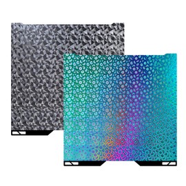 GOMENL Build Plate for Bambu Lab H2S H2D 3D Printer, 355x346mm Double Sided Spring Steel Sheet, Smooth PEO Diamond + Kaleidoscope Pattern, Flexible Heated Bed Platform, Easy Release & High Adhesion