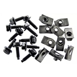 Online Auto Supply Ford Truck Body Bolts & U-nut Clips- 1/4-20 x 1"- 7/16" Hex- 20pcs (10ea)- #388