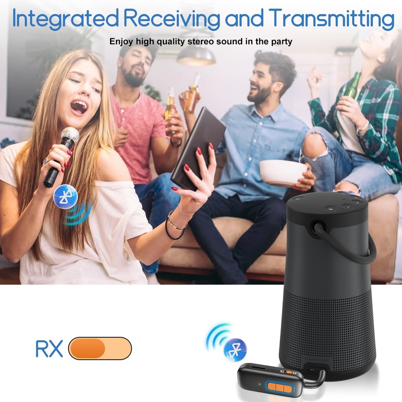 Bluetooth 5.4 Transmitter Receiver 2 in 1 Wireless Aux B-luetooth