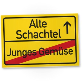 DankeDir! Alte Schachtel (Junges Gemüse) Schild - Geschenk runder Geburtstag Geschenkidee Geburtstagsgeschenk Sie Geburtstagsdeko Partydeko Party Zubehör Geburtstagskarte