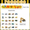 MORAINJAY 36Pcs Construction Vehicles Slap Bracelets and 50Pcs Stickers,Slap Bands