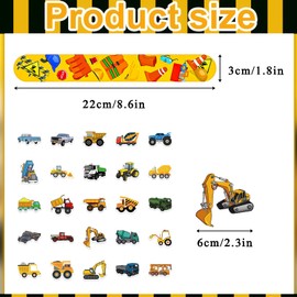 MORAINJAY 36Pcs Construction Vehicles Slap Bracelets and 50Pcs Stickers,Slap Bands for Party Bag Fillers,Kids Birthday Party Favors,Goodie Candy Bag Stuffers for Girls Boys Party Suppplies