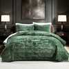 AJOCCI Velvet King Size Comforter Set, Luxurious King Quilt, Green