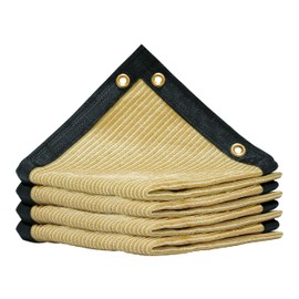 Royal Shade 7' x 21' Beige Custom Size 90% Shade Cloth Dog Kennel Shade Mesh Tarp Sunblock with Grommets for Dog Kennel Cover, Fence Privacy Screen, Greenhouse, Chicken Coop & Pet Playpen