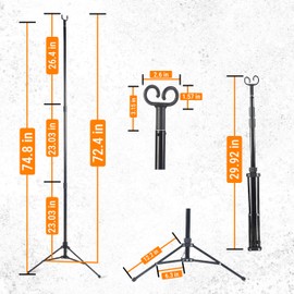 Skywin Tripod IV Poles Stand with Hook - IV Pole Collapsible Stand with Hook, IV Stand Floor Stand, IV Stand Pole Hook Organizer Lanyard Rack for Tables, or Keychains, Portable IV Poles for Travel