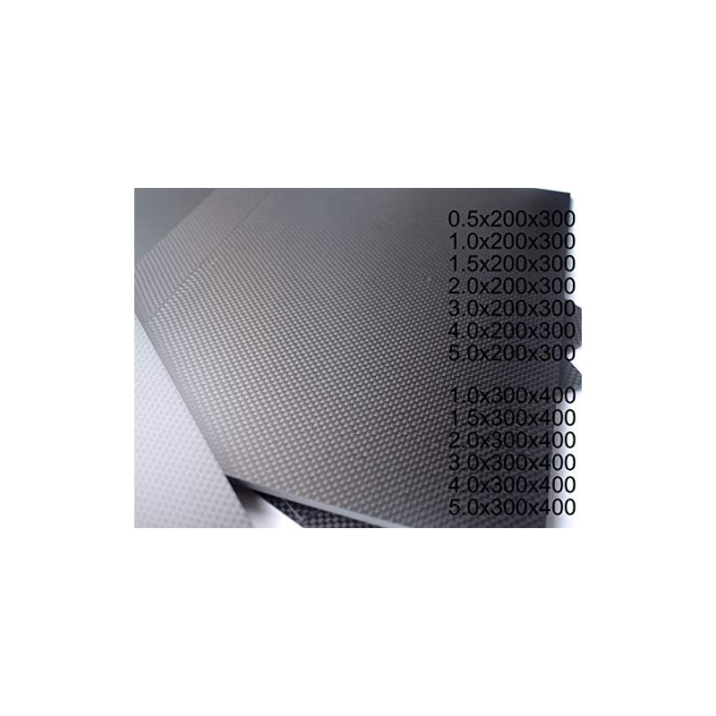 1.5x300x400mm Plain Matte Carbon Fiber Sheet Plate Panel R/C Aircraft