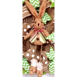 Slim Screen Door Handmade Adorable Deco Mesh Easter Bunny Wreath