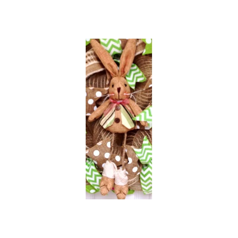 Slim Screen Door Handmade Adorable Deco Mesh Easter Bunny Wreath