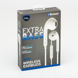 iHip Wireless App2 Wireless Earbuds White Model WLGAPP2BT-W Quick Charge