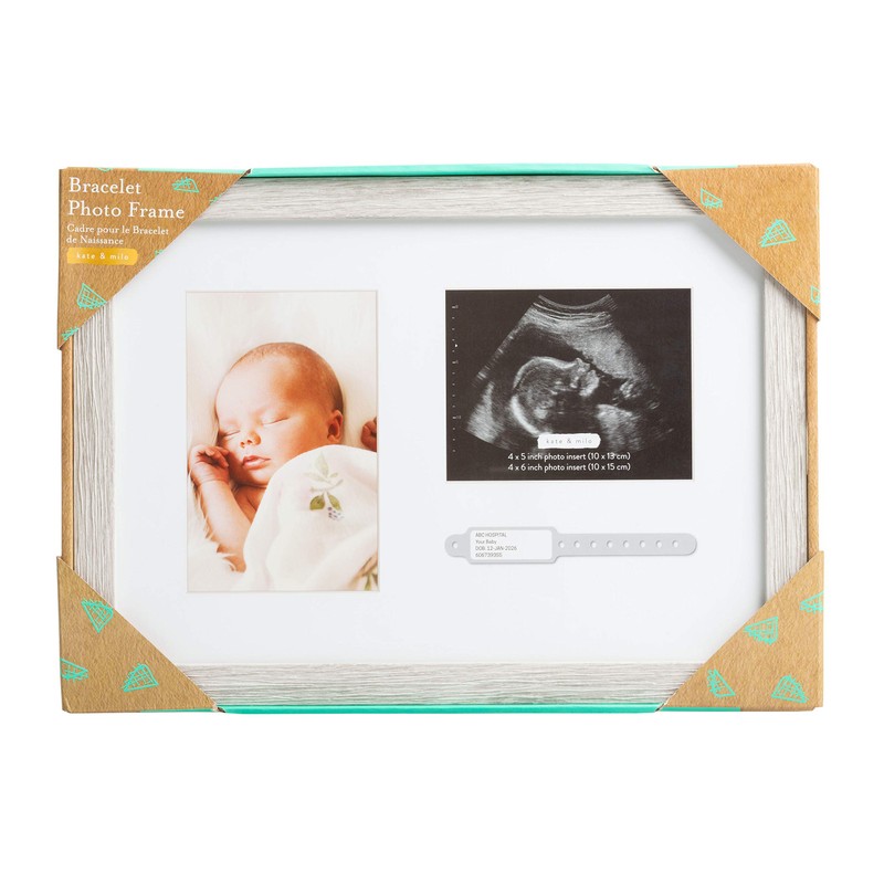Kate & Milo Rustic Bracelet ID and Sonogram Frame, Rustic