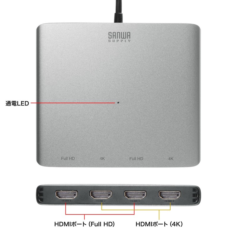 Sanwa Supply USB-C VU3HD7 USB to HDMI Display Adapter (4K