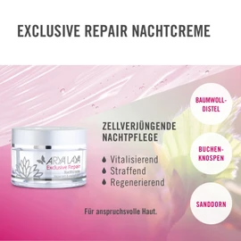 ARYA LAYA Exclusive Repair Night Cream, 50 ml, Anti-Ageing Cream for Many Skin Types, Face Cream with 5x Effect Against Signs of the Time, Vegan
