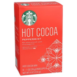 Starbucks Classic Hot Cocoa Rich velvety cocoa with decadent dark chocolate notes Peppermint Mix (8 Ounce (Pack of 12))
