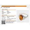 Sterling Silver and Baltic Honey Amber Ring Salma Size: 8.5
