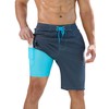 SILKWORLD Mens Swim Trunks with Compression Liner 10" Swim Shorts