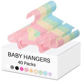Hsei 120 Packs Baby Hangers with Clips Toddler Hangers with Clips for Kids Pants Closet Coat Skirts Socks (Multicolor)