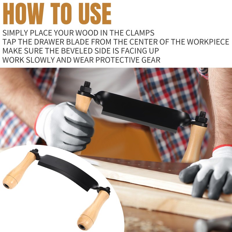 WILLBOND 2 Pcs 8 Inch Draw Shave Knife Set Draw