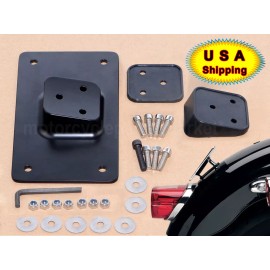 Unbranded Black Laydown License Plate Mount Bracket Kit For Harley Dyna 91-06 FXDC FXDP