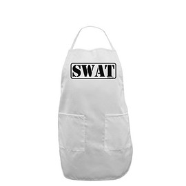 TooLoud SWAT Team Logo - Text #2 Adult Apron - White - One-Size