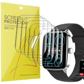 Lamshaw Compatible for Yoever Smart Watch Screen Protector, [6 Pack] Full Coverage TPU Clear Film Compatible for Yoever IDW28 1.85" HD Smart Watch (6 Pack)