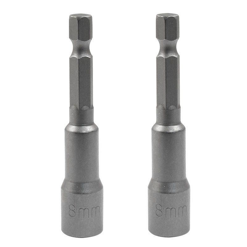 Cjueiom 2pcs 1/4" Quick-Change Hexagon Socket, 8mm Metric Nut Drivers