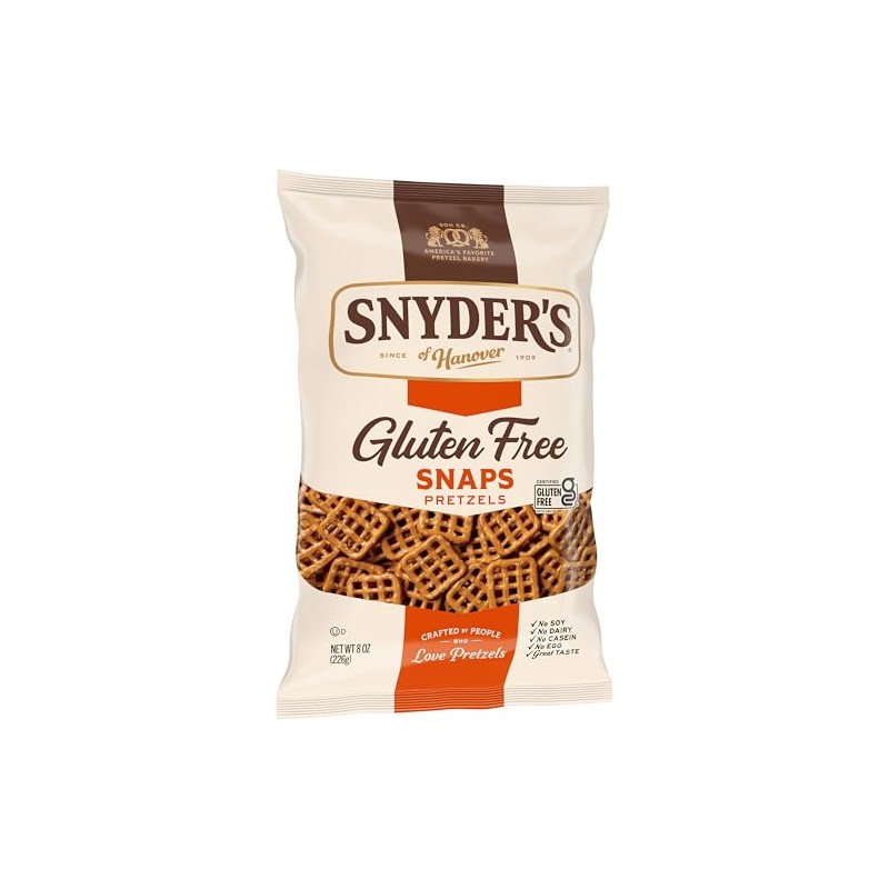 Snyder's of Hanover Gluten Free Snaps Pretzels, 8 Oz Bag